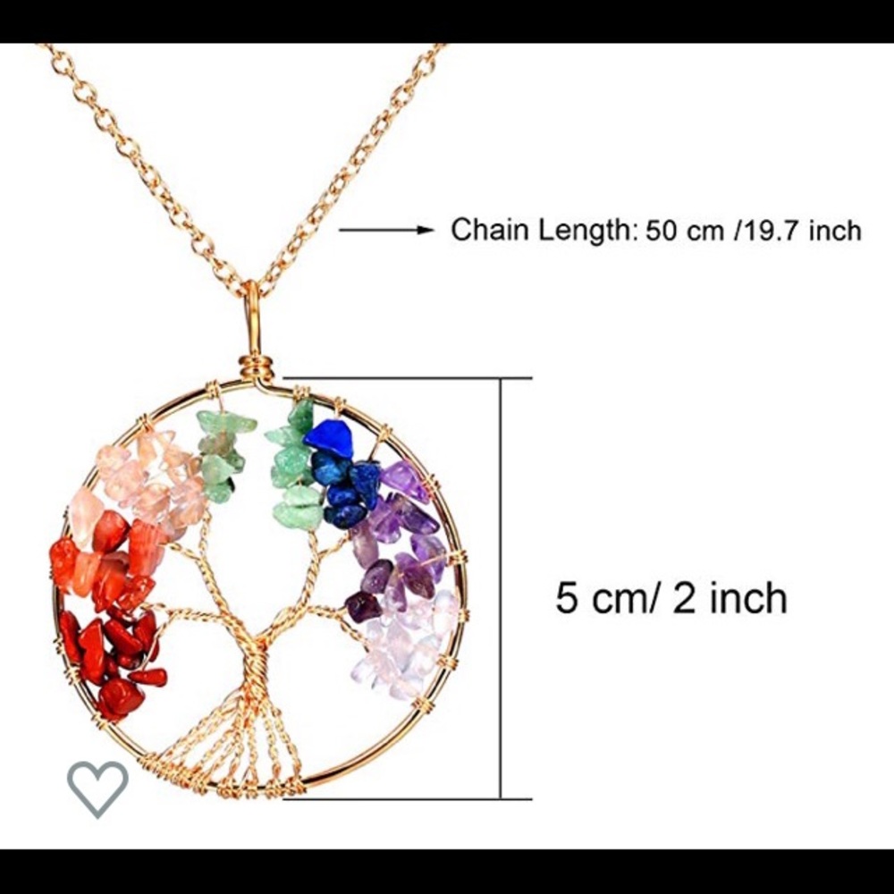 🌈 Silver Tree of life handmade crystal necklace - Picture 6 of 6